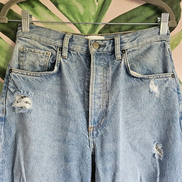 Boyish High Rise The Toby Relaxed Taper Lyocell Distressed Jeans Size 26 , 14" - Picture 12 of 16